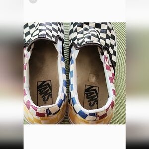 Glitter Multi Check Vans